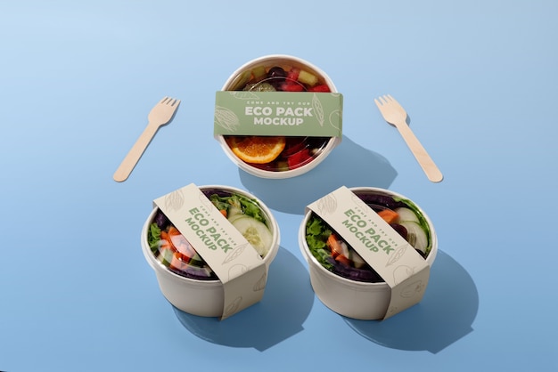 エコプラスチック包装のモックアップデザイン