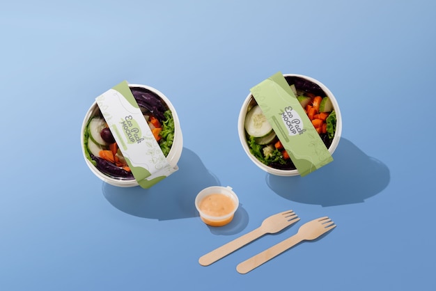 エコプラスチック包装のモックアップデザイン