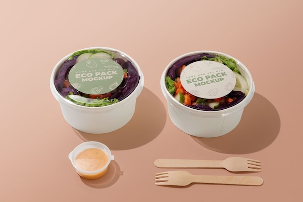 Eco plastic packaging mockup design