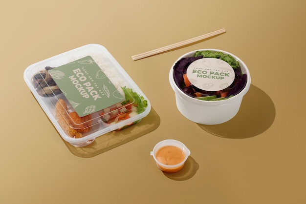 Eco plastic packaging mockup design