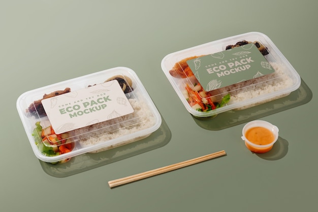 PSD eco plastic verpakking mockup-ontwerp