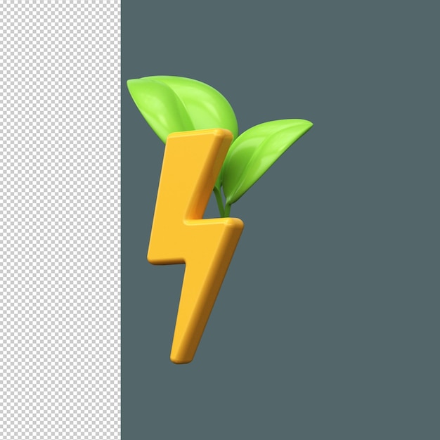 eco power energy 3d sheet with lightning icon