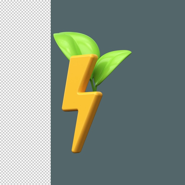 PSD eco power energy 3d sheet with lightning icon