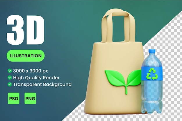 Eco product 3d icon illustrations