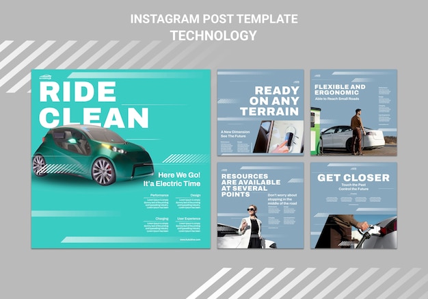 PSD eco technology instagram posts