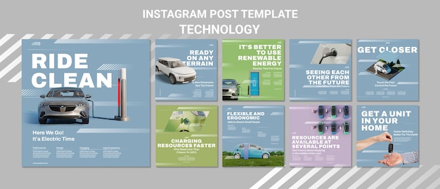 PSD eco technology instagram posts