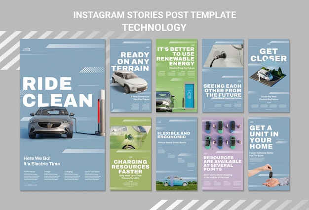 PSD eco technology instagram stories