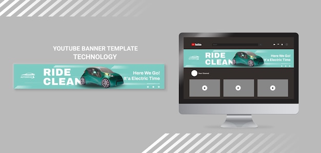 Шаблон баннера эко технологии youtube