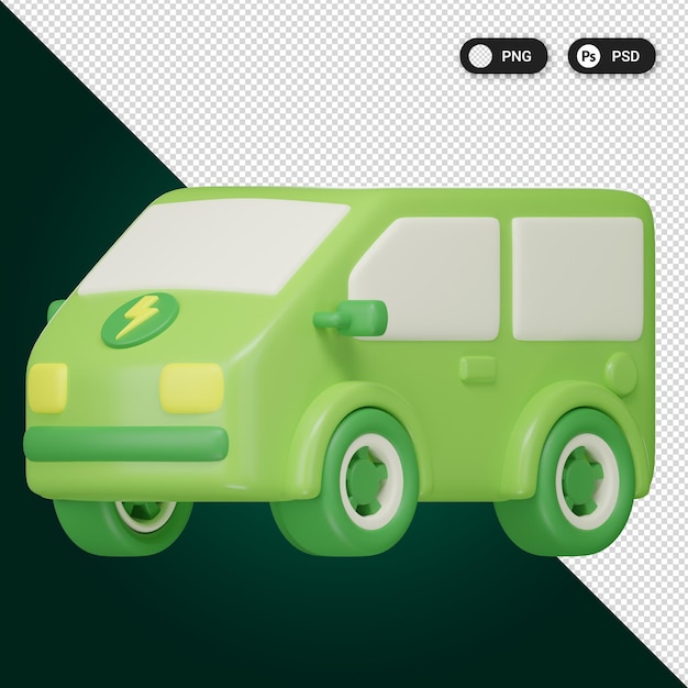 PSD insieme dell'icona 3d di trasporto ecologico