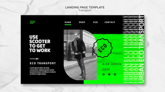 Eco transport landing page template