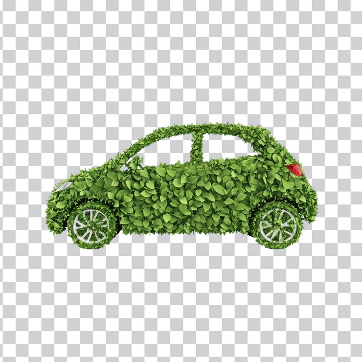 PSD ecofriendly car isolated on white background perfect for sustainable transportation concepts and transparent background