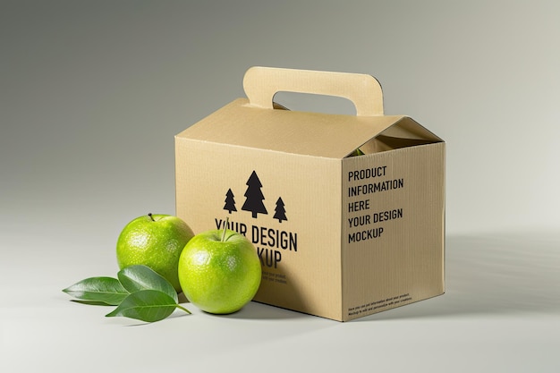 Ecofriendly fruit box mockup with fresh limes Generative AI