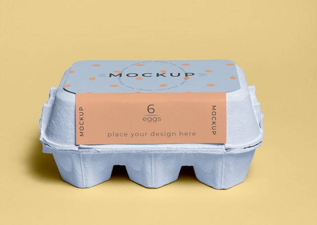 PSD ecologic eggs packaging design mockup