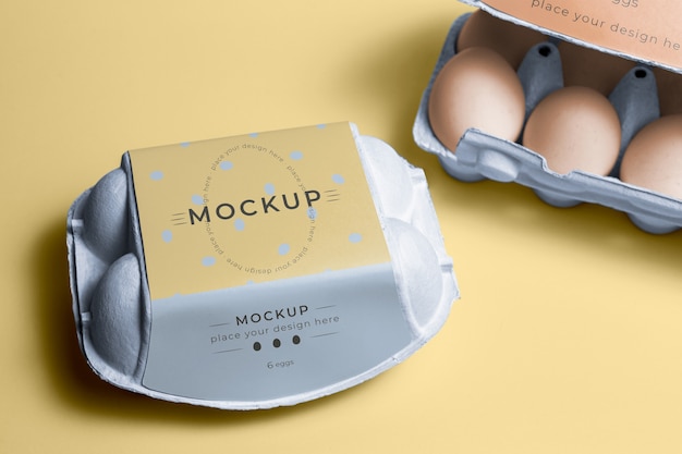 Ecologic eggs packaging design mockup