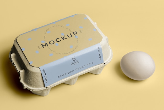 PSD ecologic eggs packaging design mockup