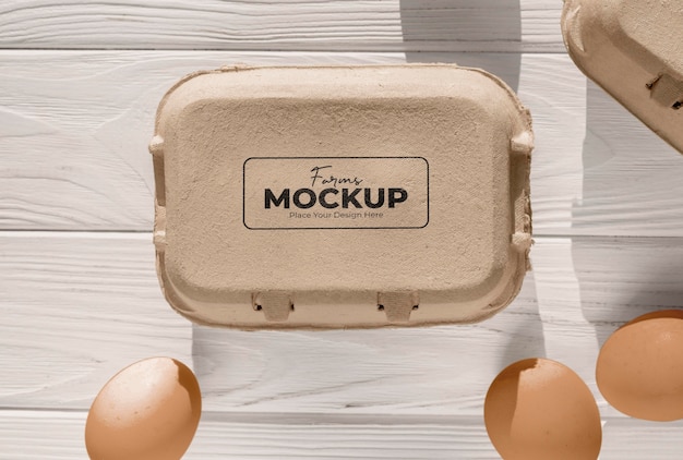 PSD ecologic eggs packaging mockup