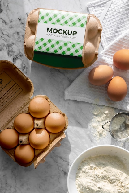 PSD ecologic eggs packaging mockup