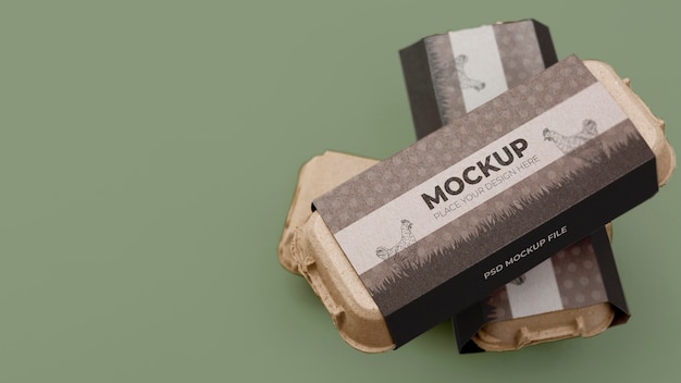 Mockup di imballaggio di uova ecologiche