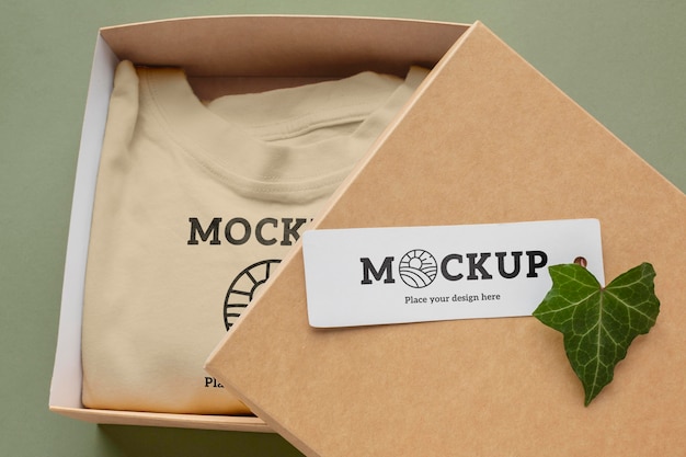 PSD ecological tshirt packaging mockup