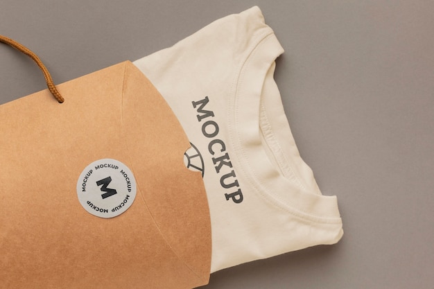 PSD ecological tshirt packaging mockup