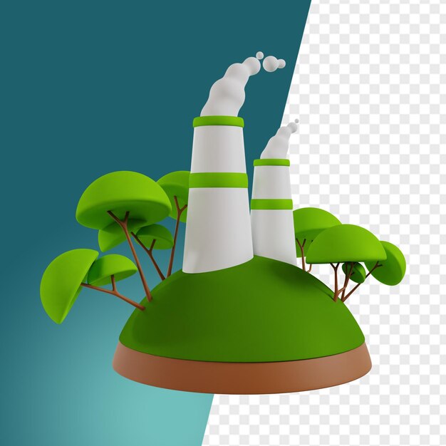 PSD ecologie groene aarde 3d icoon clipart voor milieucampagne