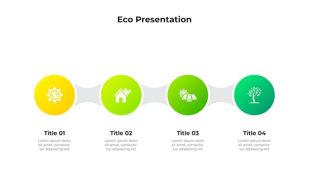 Ecologie infographic sjabloon Milieuvriendelijke sjabloon met 4 opties deel of sjablonen