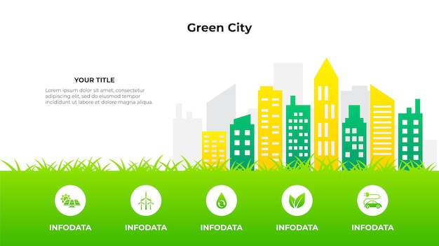 PSD ecologia e ambiente con città verde salva il concetto di protezione mondiale