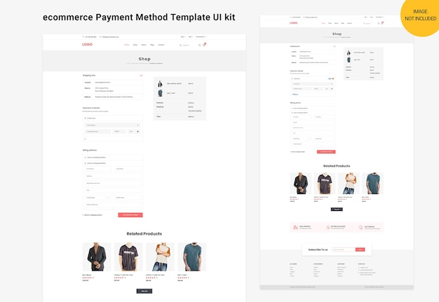 Kit interfaccia utente modello metodo di pagamento e-commerce