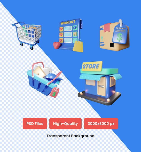 ECommerce amp Retail 3D Icon Set