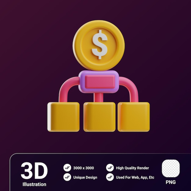 PSD ecommerce and shopping object business modal 3d illustration