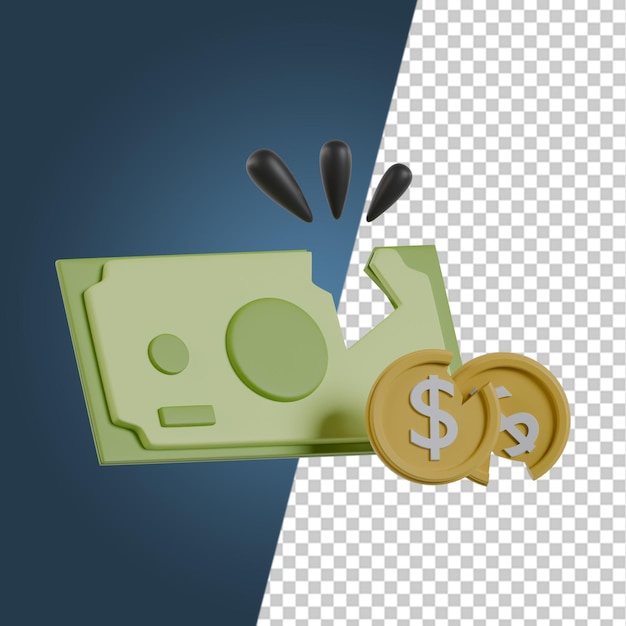 Экономическая рецессия и тарифы 3D иконы Render Clipart