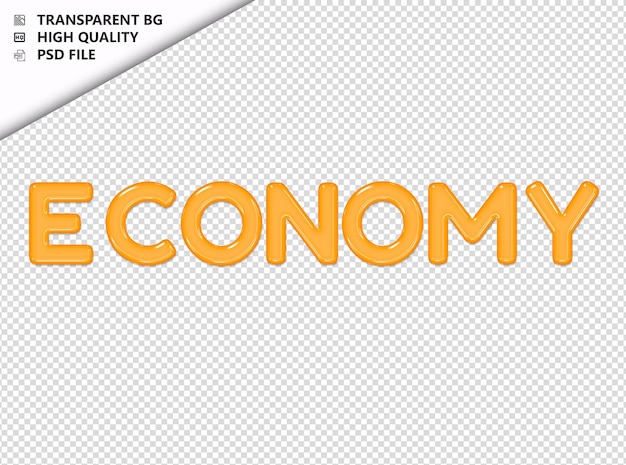 Economy Typografia żółty Tekst Błyszczące Szkło Psd Przezroczyste