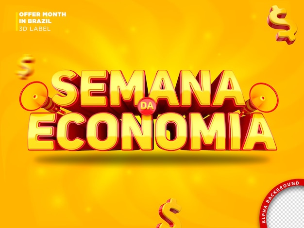 Economy weekbanner voor marketingcampagne 3d renderontwerp