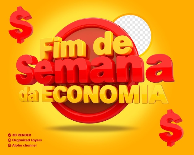 Economy Weekend 3D-stempel voor compositie