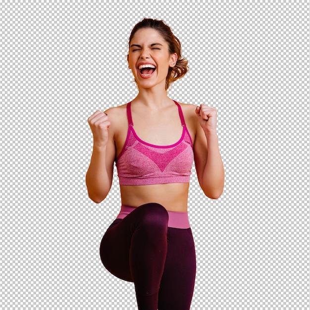 Ecstatic woman doing zumba