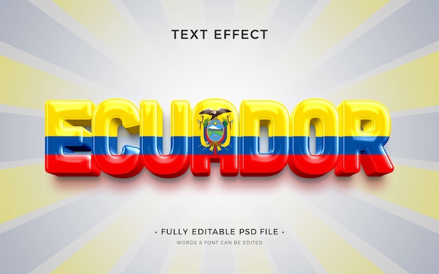 PSD Текстовый эффект эквадора