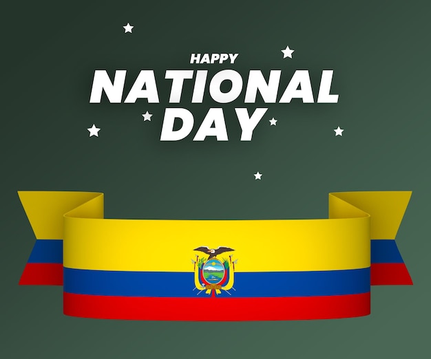 PSD ecuador vlag element ontwerp nationale onafhankelijkheidsdag banner lint psd