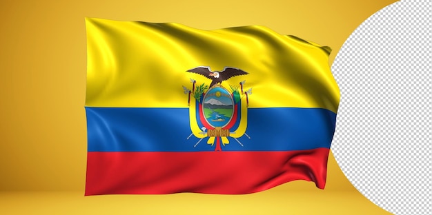 Ecuador wapperende vlag realistisch geïsoleerd op transparante png