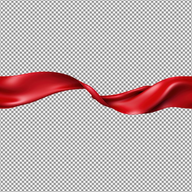 PSD ed wavy ribbon isolated on white background new year or christmas holidays decoration concept