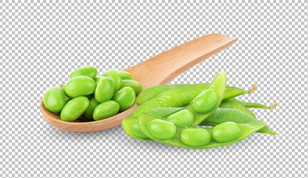 PSD edamame beans isolated on alpha layer