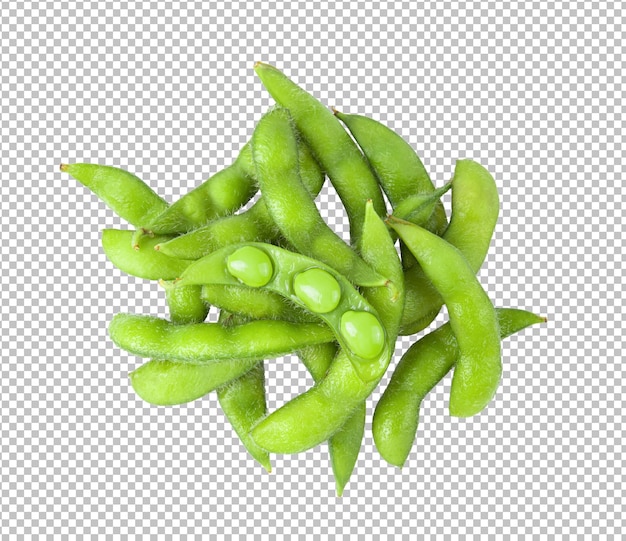 Fagioli edamame isolati su strato alfa