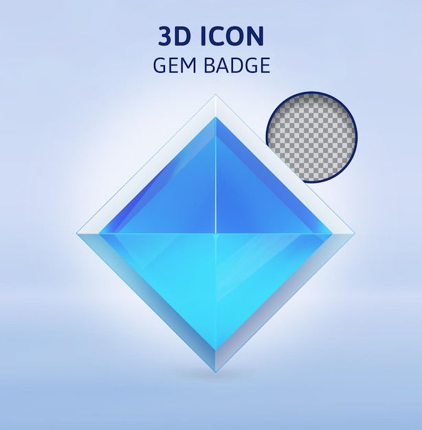 PSD edelsteen badge 3d-rendering illustratie
