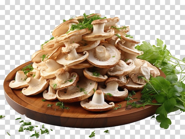 PSD edible mushroom on transaprent background