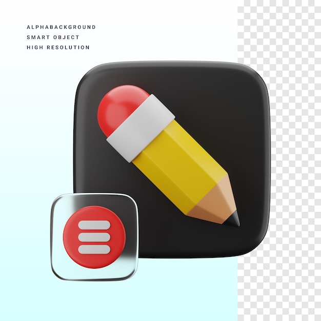 PSD edit application 3d icon illustration