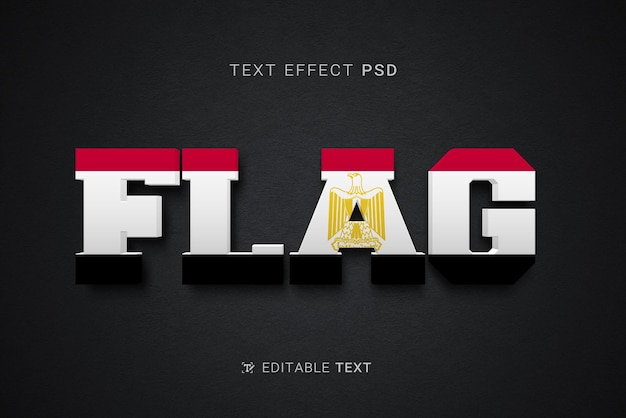 Edit table text effect flag egypt