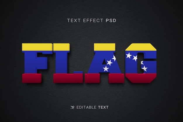 PSD テーブルテキスト効果の編集 ベネズエラの国旗