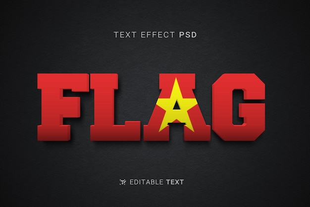 EDIT TABLE TEXT EFFECT FLAG WIETNAMESKI