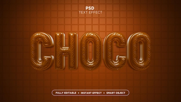 Testo di cioccolato 3d modificabile