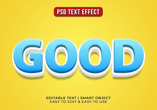 Editable 3d style good text effect