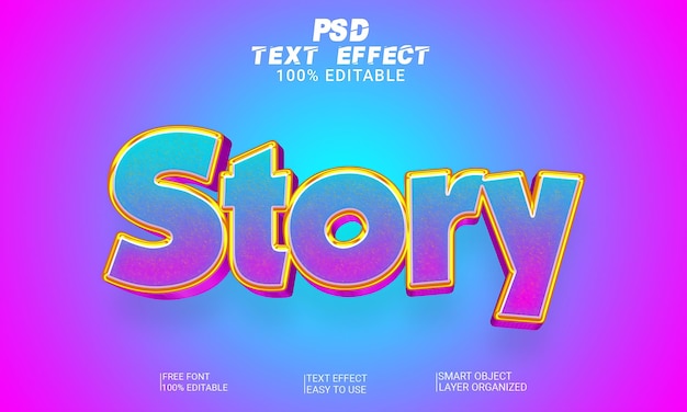 PSD editable 3d text effect psd